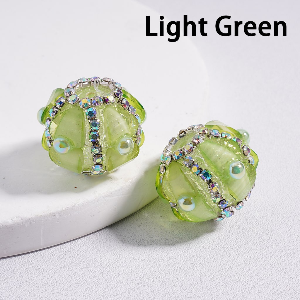 Acrylic Beads Shiny Heart & AB Rhinestones Round Pearls Multi-Color 20MM