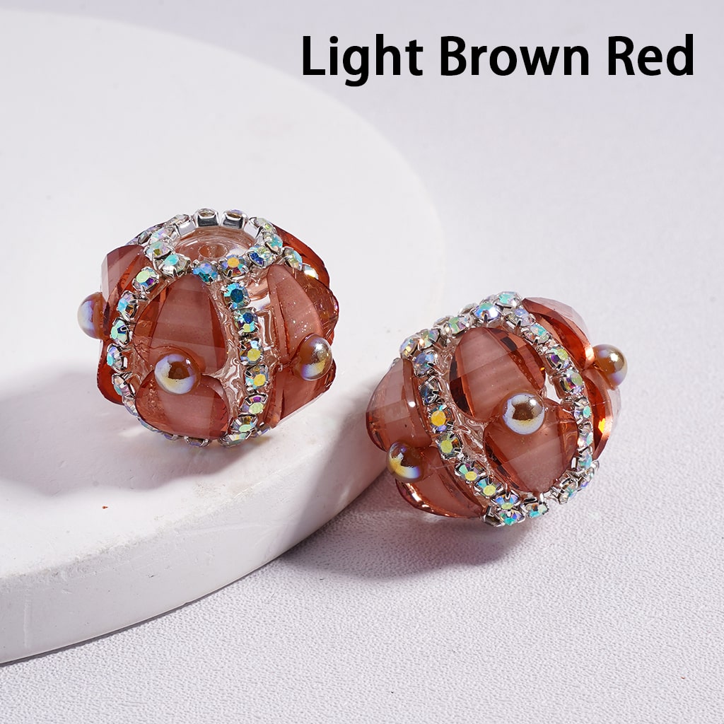 Acrylic Beads Shiny Heart & AB Rhinestones Round Pearls Multi-Color 20MM