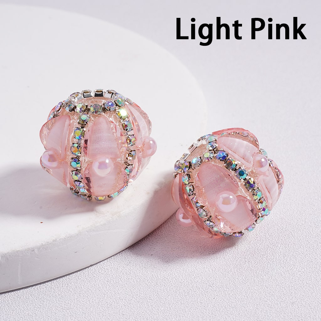 Acrylic Beads Shiny Heart & AB Rhinestones Round Pearls Multi-Color 20MM
