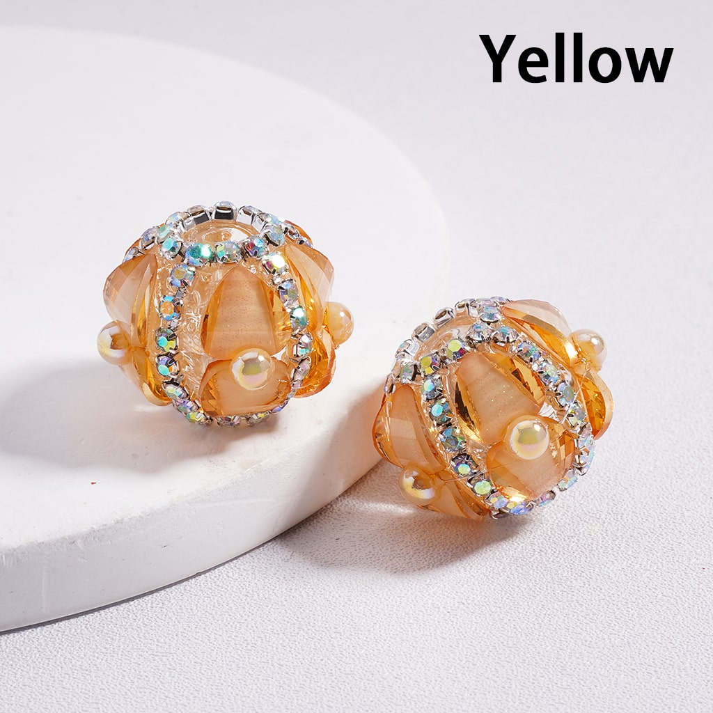Acrylic Beads Shiny Heart & AB Rhinestones Round Pearls Multi-Color 20MM