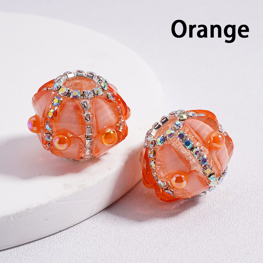 Acrylic Beads Shiny Heart & AB Rhinestones Round Pearls Multi-Color 20MM