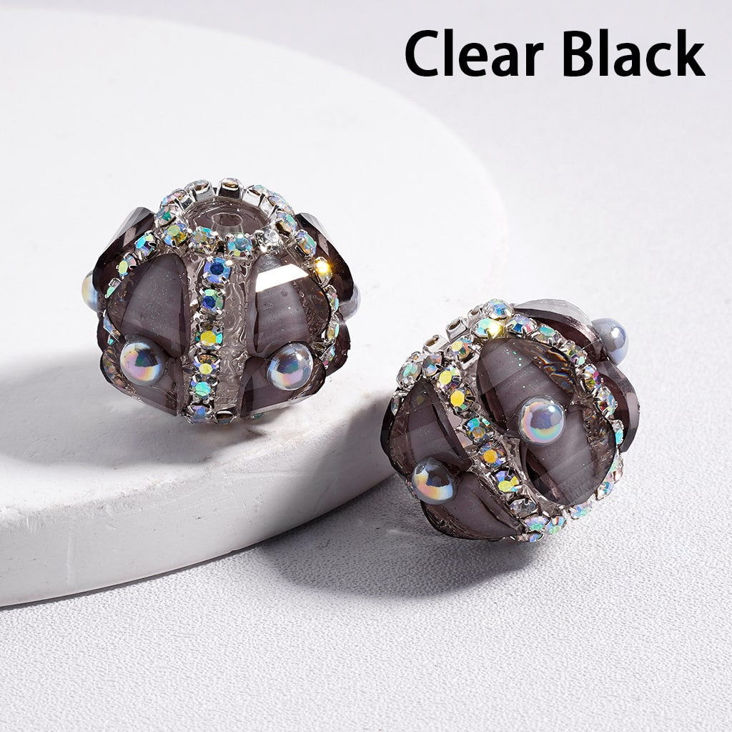 Acrylic Beads Shiny Heart & AB Rhinestones Round Pearls Multi-Color 20MM