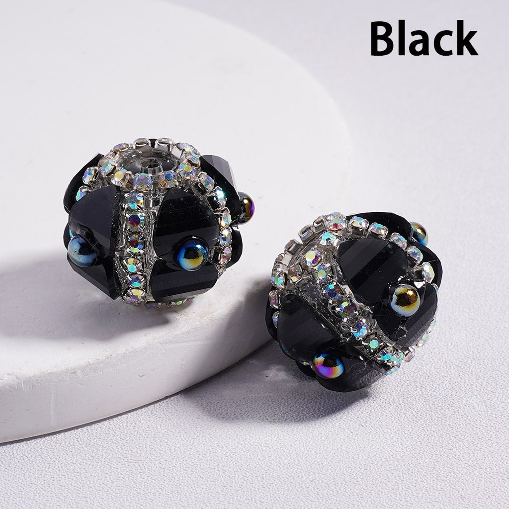 Acrylic Beads Shiny Heart & AB Rhinestones Round Pearls Multi-Color 20MM