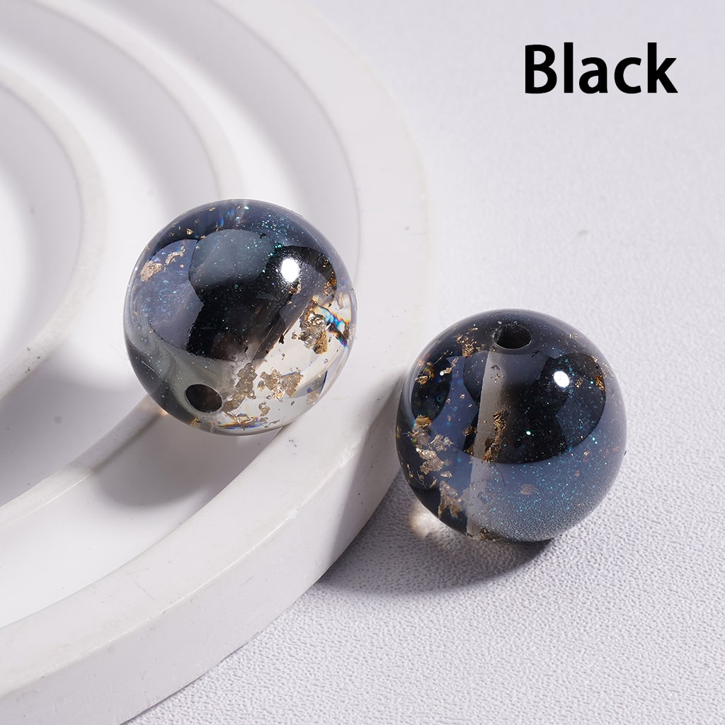 Acrylic Beads Shiny Gold Foil Paper Inside Glitter Multi-Color 16MM (Single Color is available for 100pcs (whole bag) Only)