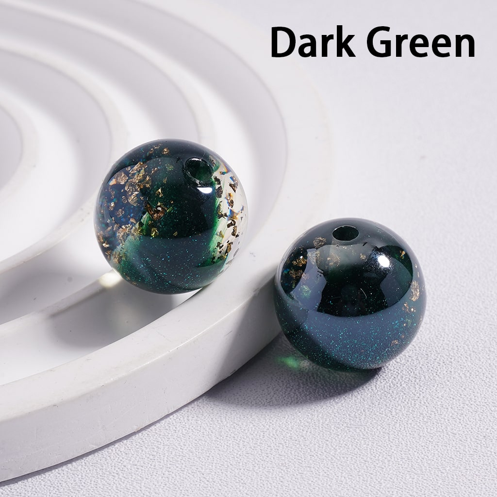 Acrylic Beads Shiny Gold Foil Paper Inside Glitter Multi-Color 16MM (Single Color is available for 100pcs (whole bag) Only)
