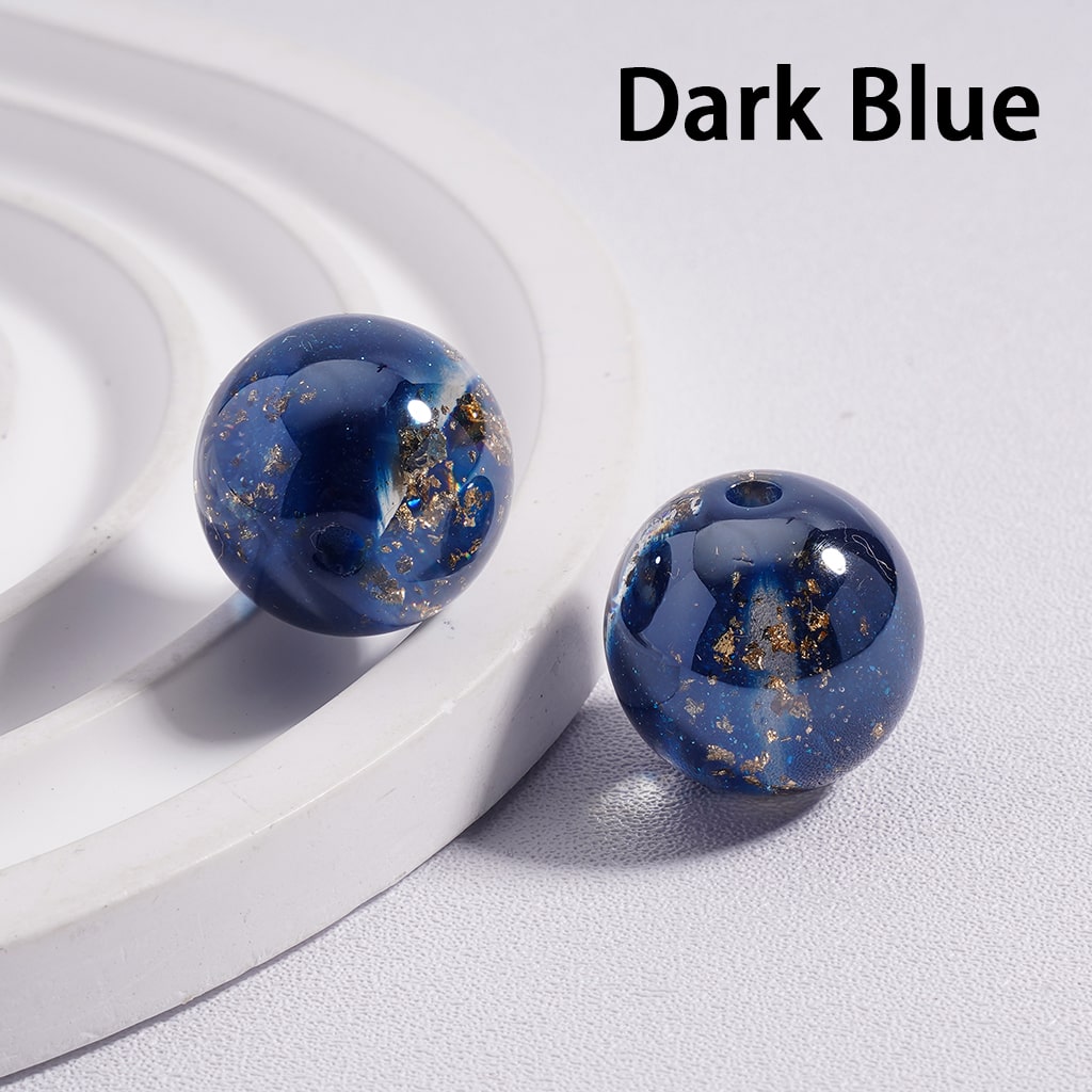 Acrylic Beads Shiny Gold Foil Paper Inside Glitter Multi-Color 16MM (Single Color is available for 100pcs (whole bag) Only)