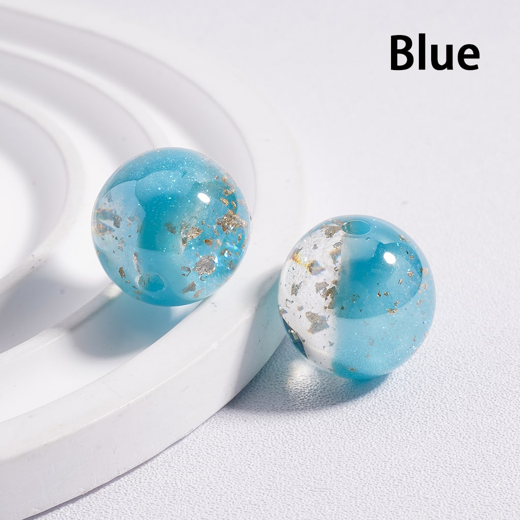 Acrylic Beads Shiny Gold Foil Paper Inside Glitter Multi-Color 16MM (Single Color is available for 100pcs (whole bag) Only)