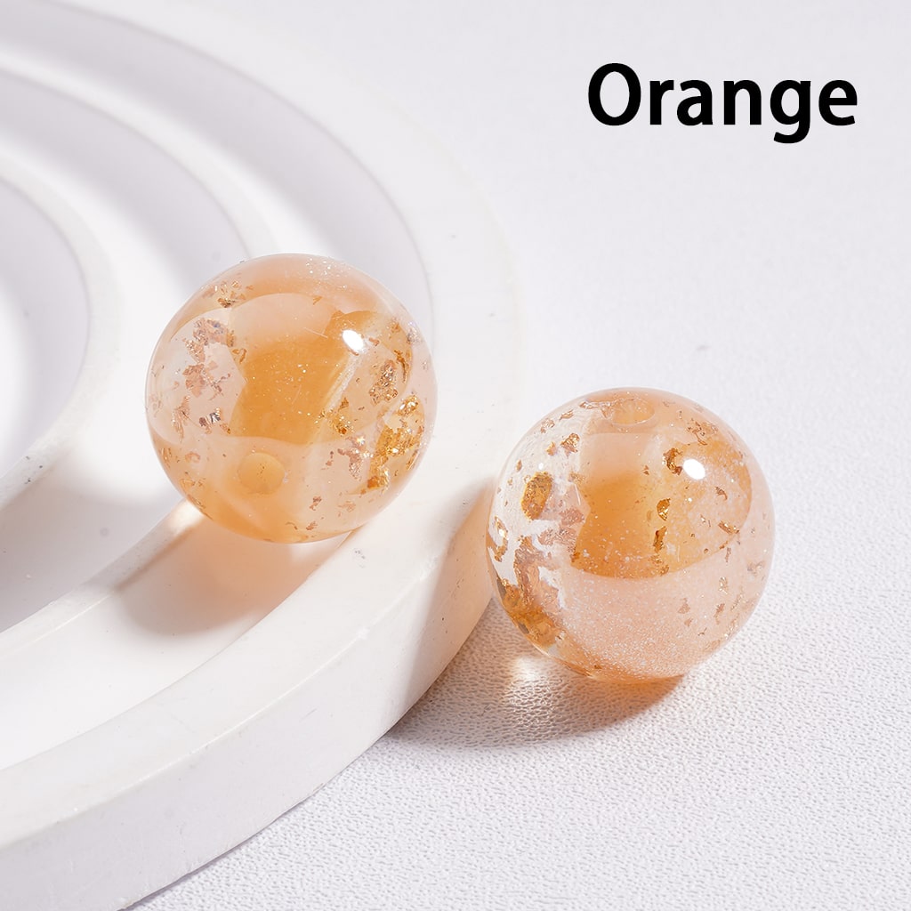 Acrylic Beads Shiny Gold Foil Paper Inside Glitter Multi-Color 16MM (Single Color is available for 100pcs (whole bag) Only)