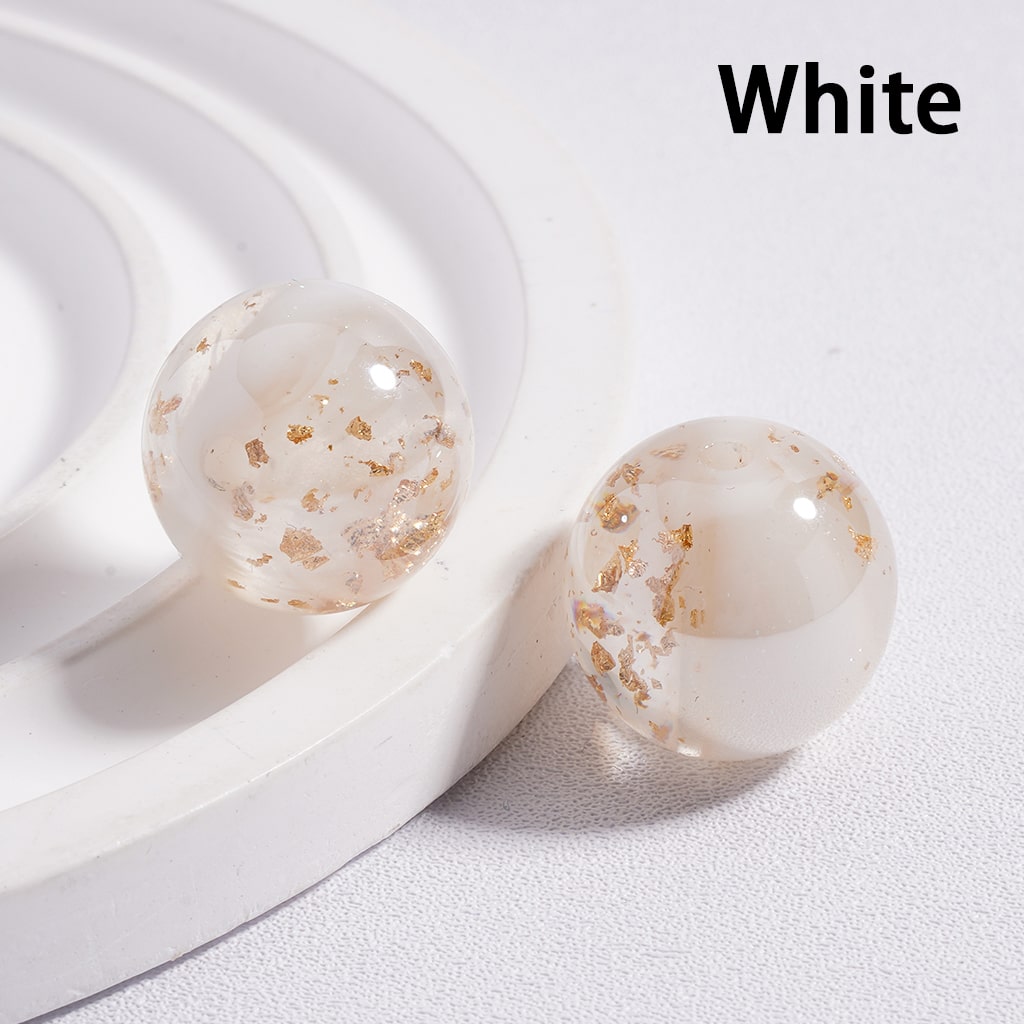Acrylic Beads Shiny Gold Foil Paper Inside Glitter Multi-Color 16MM (Single Color is available for 100pcs (whole bag) Only)