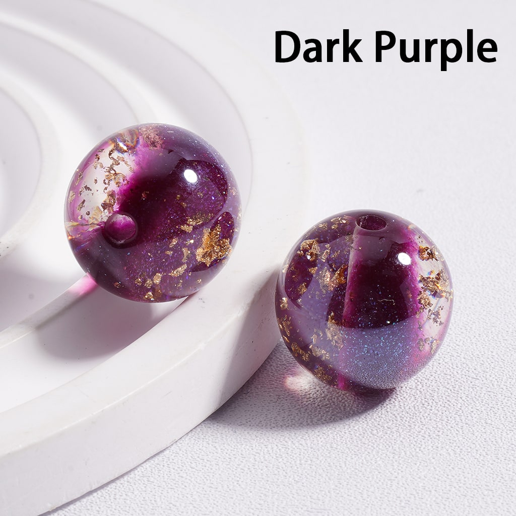 Acrylic Beads Shiny Gold Foil Paper Inside Glitter Multi-Color 16MM (Single Color is available for 100pcs (whole bag) Only)