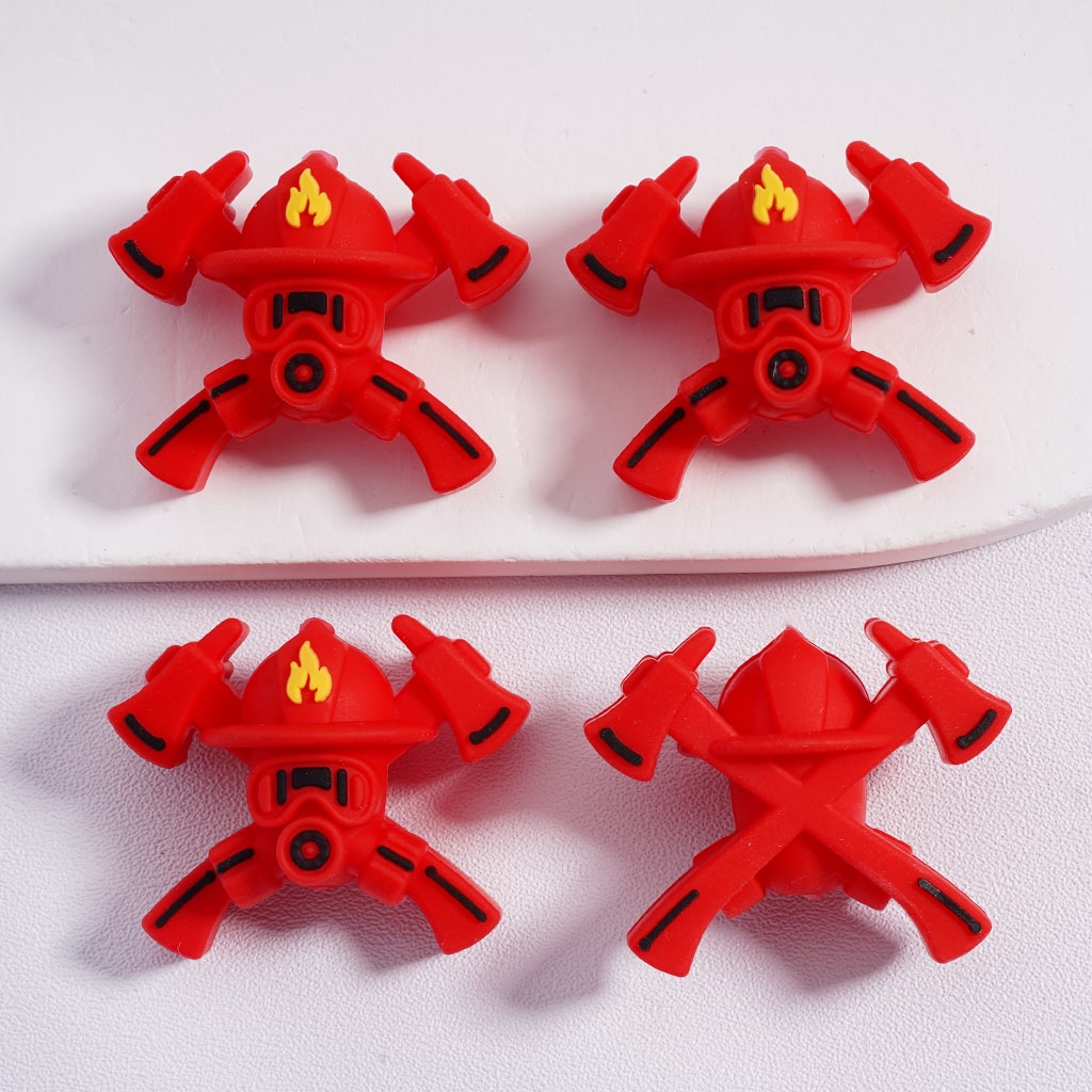 Silicone Focal Beads 3D Fire Fighting Apparatus Equipment Fire Mask Fire Axe Fire Extinguisher