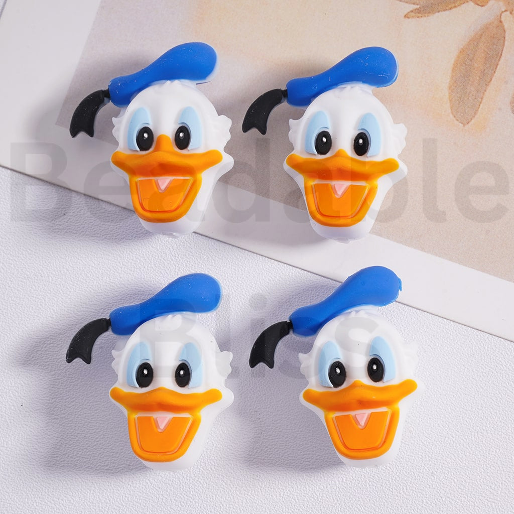 Silicone Focal Beads 3D Cute Donal Dais Duck Head Disne
