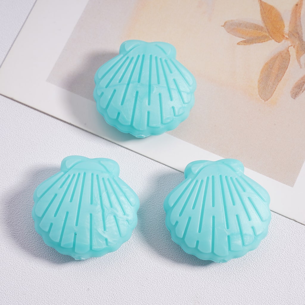 Silicone Focal Beads Cute Shells in Solid Color