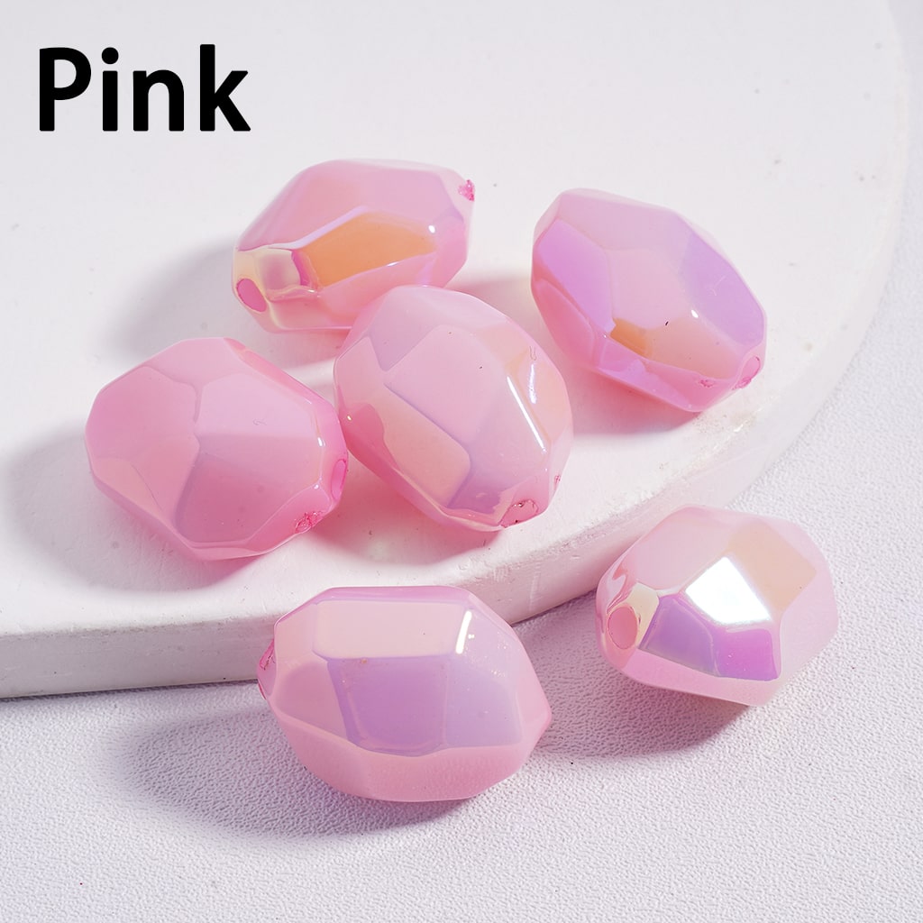 Acrylic Beads Luminous UV Coating Irregular Shape with Mini Sections Multi-Color 14*20MM (Single Color is available for 200pcs(Whole Bag) Only)