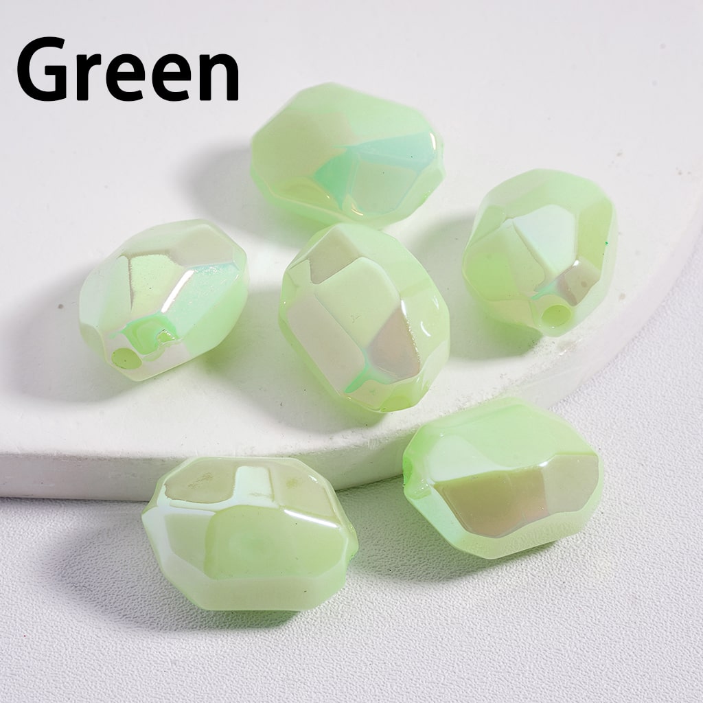 Acrylic Beads Luminous UV Coating Irregular Shape with Mini Sections Multi-Color 14*20MM (Single Color is available for 200pcs(Whole Bag) Only)