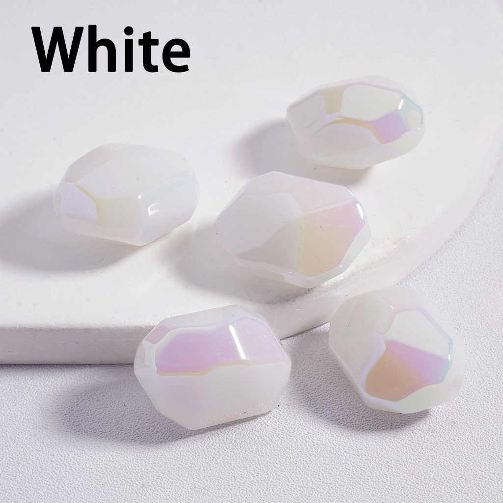 Acrylic Beads Luminous UV Coating Irregular Shape with Mini Sections Multi-Color 14*20MM (Single Color is available for 200pcs(Whole Bag) Only)
