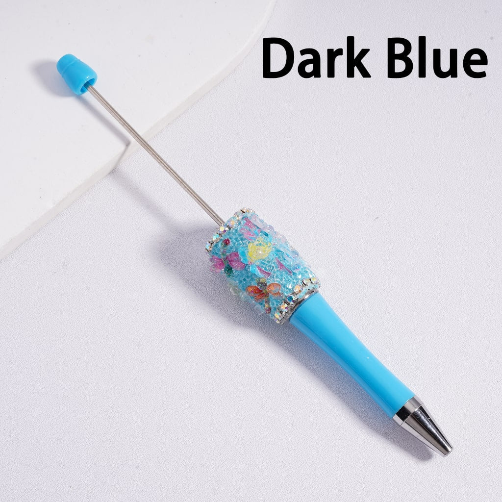 Beadable Clay Pen Luminous with AB Rhinestone Chains Clear Sugar Cute Dragonfly Flowers