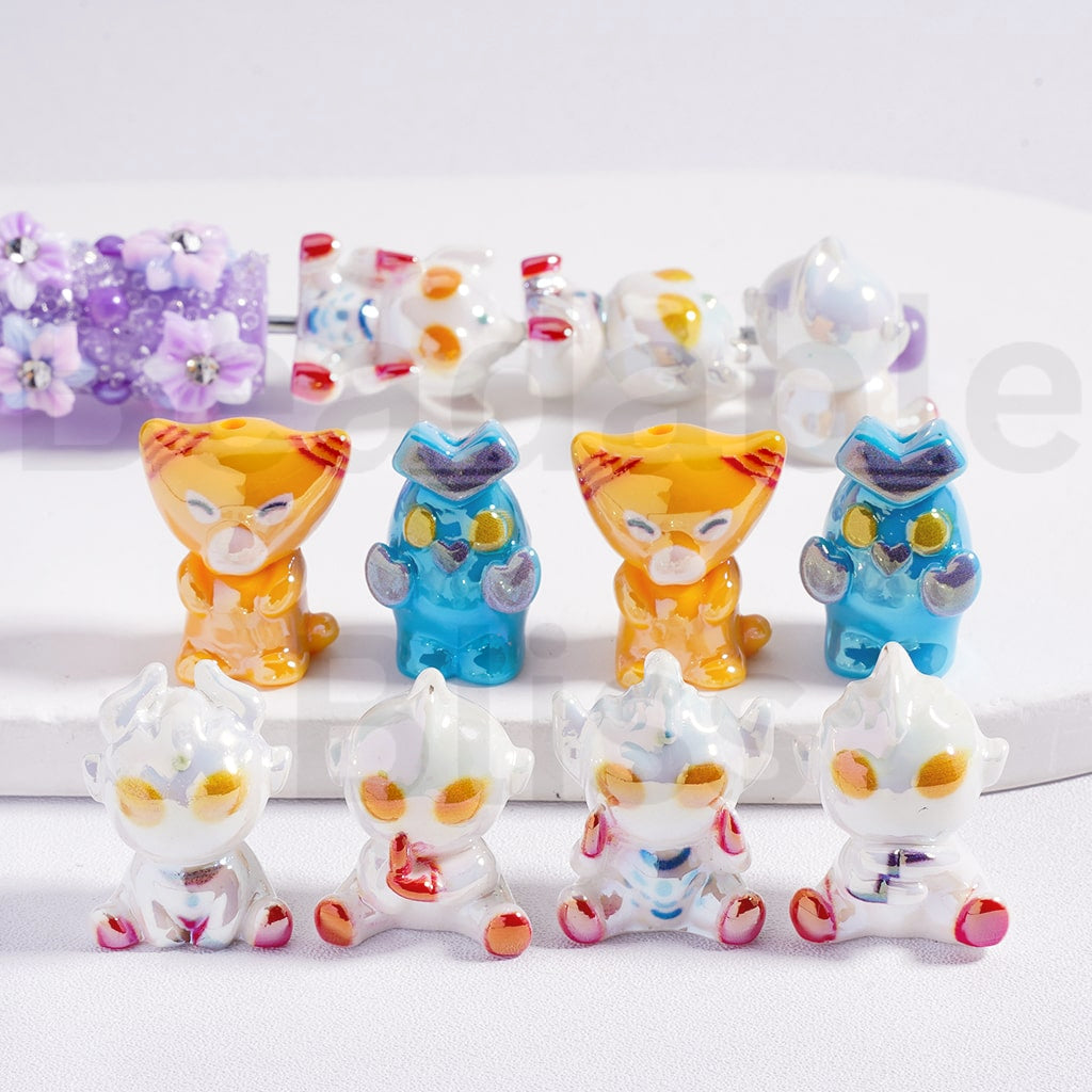 Acrylic Beads UV Coating Cute Ultrama Monster, Random Mix