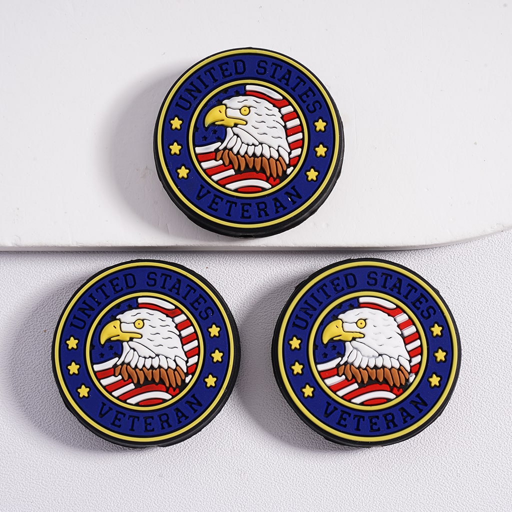 Silicone Focal Beads USA America Veteran Series Skeleton Skull Head Army Boots