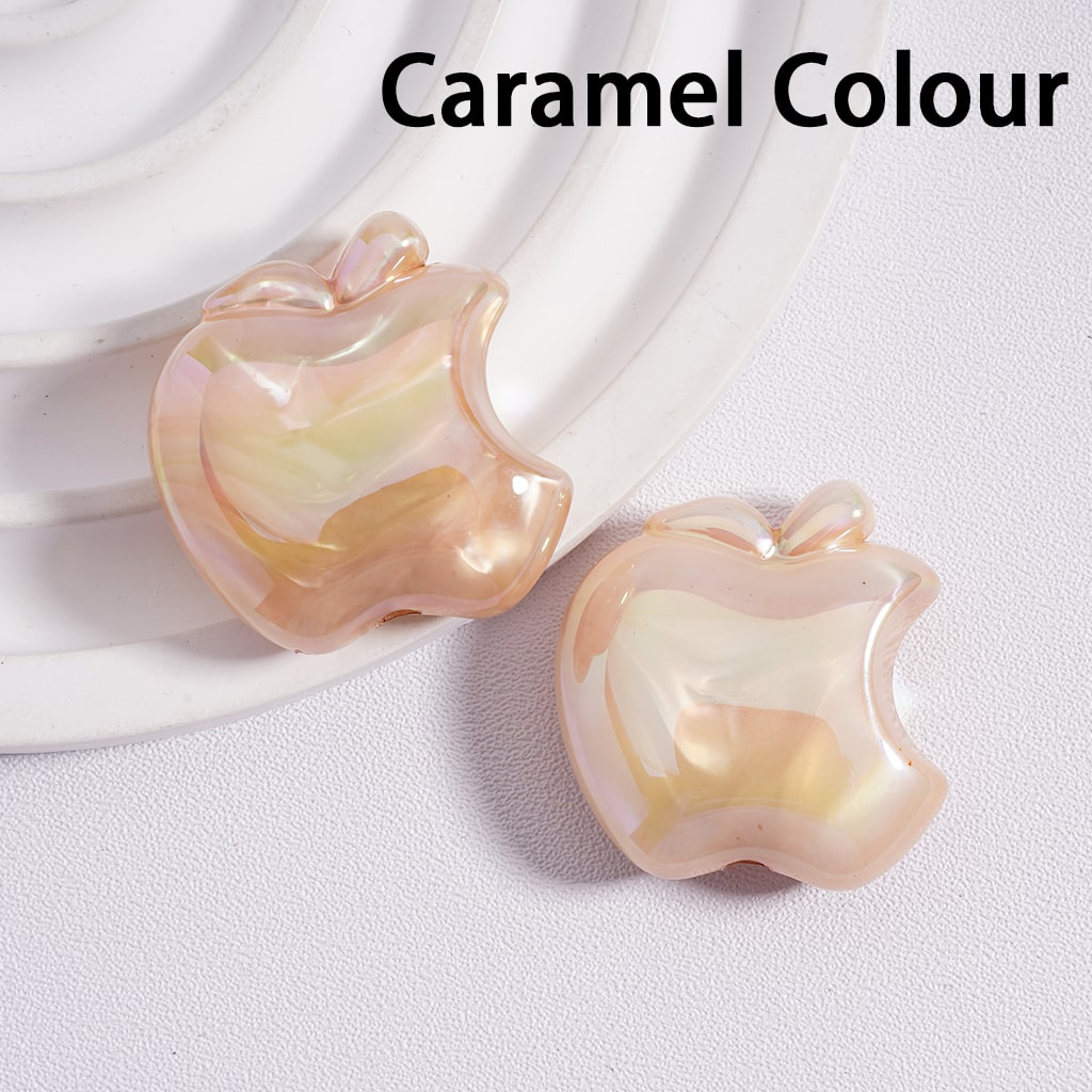 Acrylic Beads UV Coating Cute Flat Apple Multi-Color 24*25MM (Single Color is available for 200pcs(whole bag) Only)