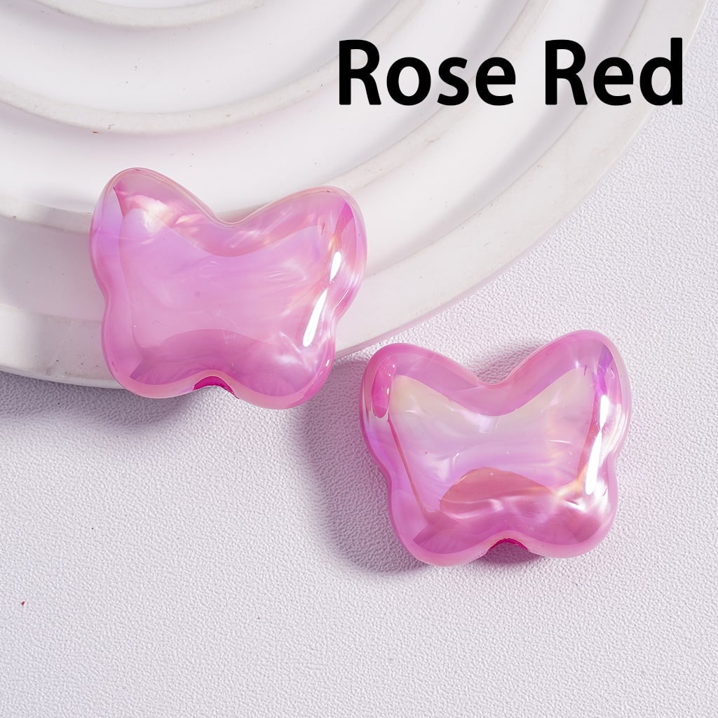 Acrylic Beads UV Coating Cute Butterfly Multi-Color 20*25MM (Single Color is available for 200pcs(whole bag) Only)