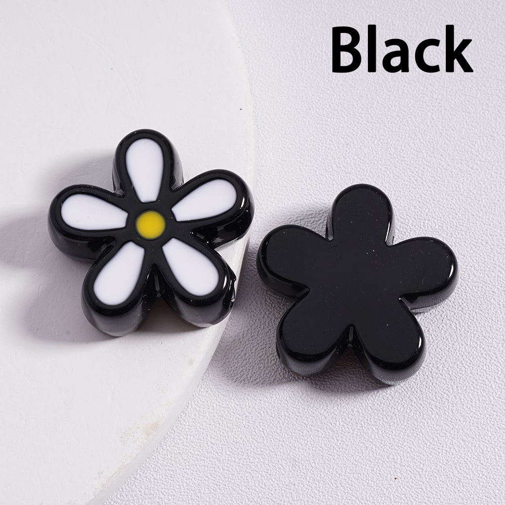 Acrylic Beads Stoving Varnish Cute Five-Petaled Flowers Multi-Color 23*23MM (Single Color is available for 100pcs(whole bag) Only)