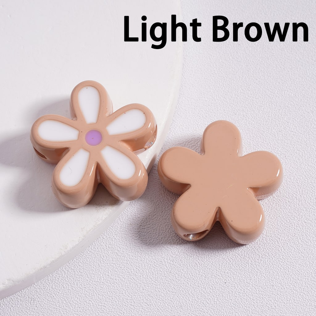 Acrylic Beads Stoving Varnish Cute Five-Petaled Flowers Multi-Color 23*23MM (Single Color is available for 100pcs(whole bag) Only)