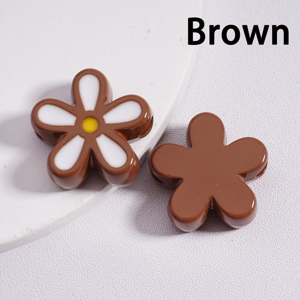 Acrylic Beads Stoving Varnish Cute Five-Petaled Flowers Multi-Color 23*23MM (Single Color is available for 100pcs(whole bag) Only)