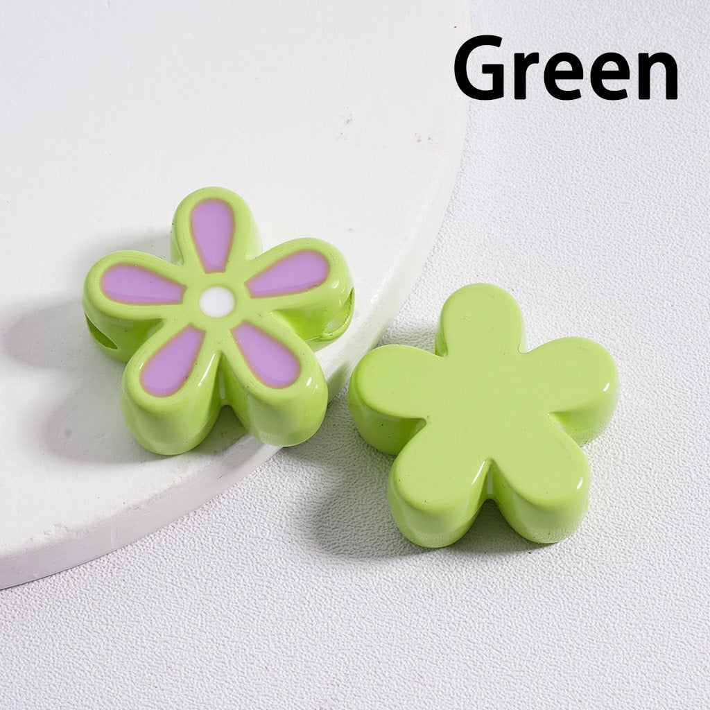 Acrylic Beads Stoving Varnish Cute Five-Petaled Flowers Multi-Color 23*23MM (Single Color is available for 100pcs(whole bag) Only)