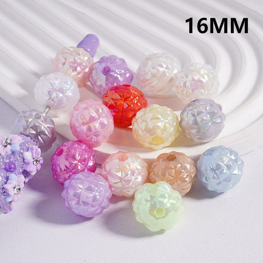 Disco Pineapple Acrylic Beads UV Coating in Solid Color, 16MM (Single Color is available for 200pcs(Whole Bag) Only)