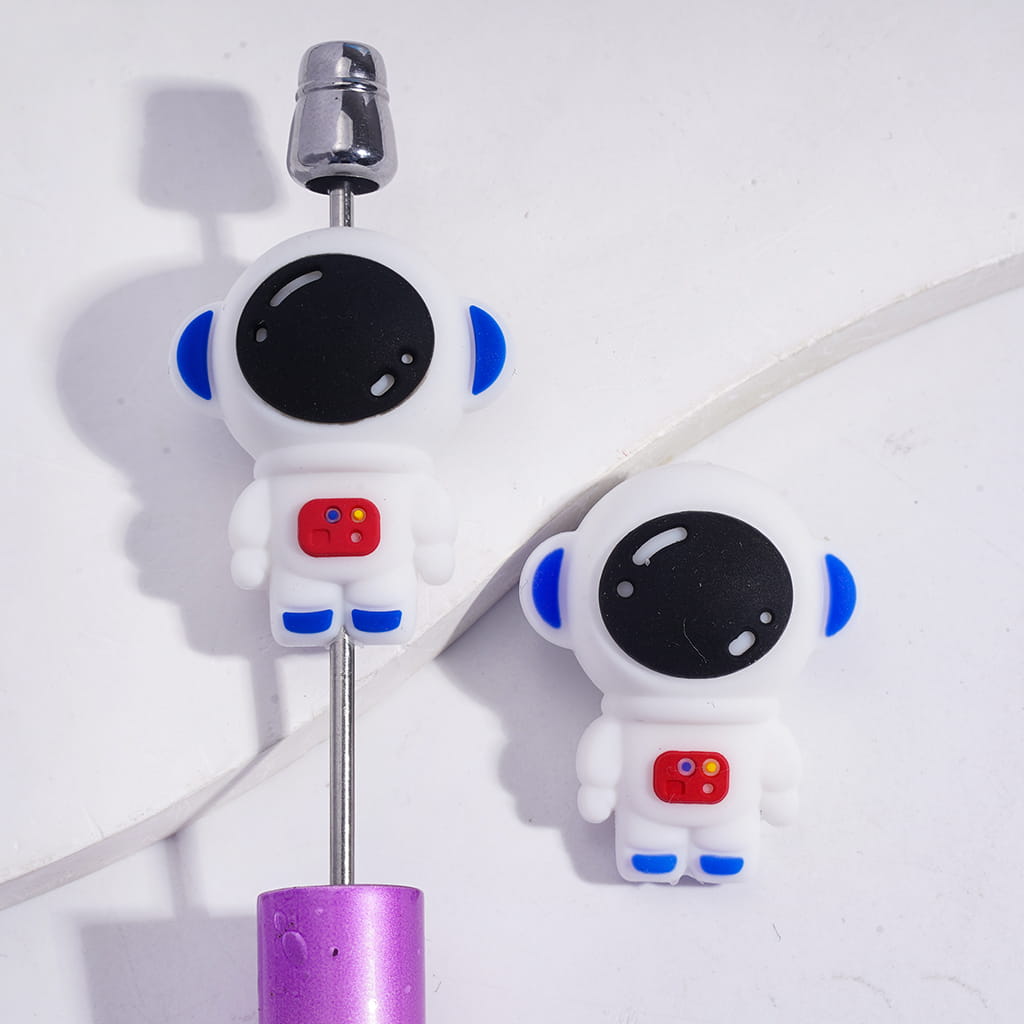 3D Cute Vivid Astronaut Silicone Focal Beads, Multi-Color