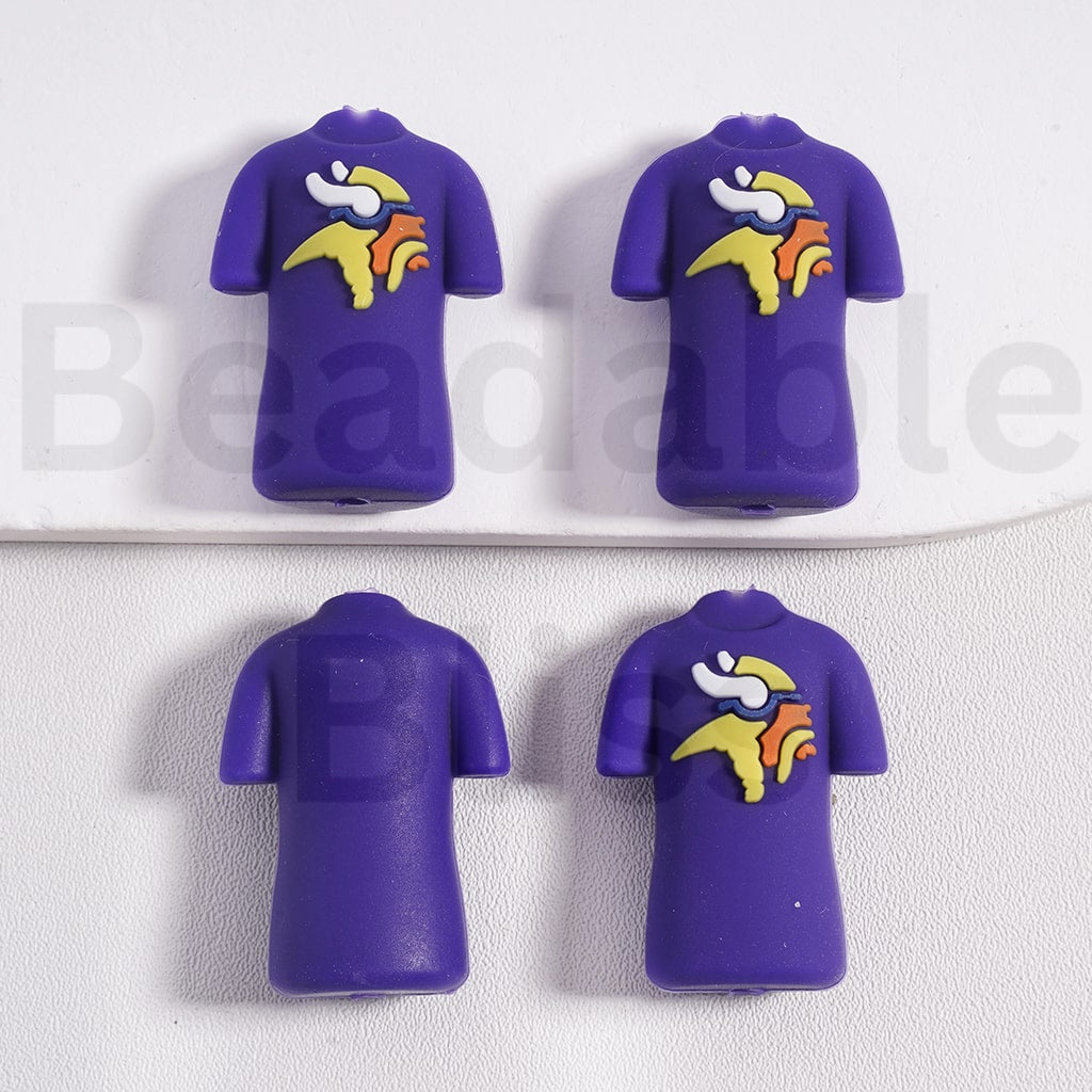 USA America Football Team Shirt Jersey Uniform Kansas Chie Dallas Cowbo San Francisco 49e Denver Bronc New Orleans Sain Chicago Bea Las Vegas Raide Detroit Lio Buffalo Bil Green Bay Packe Georgia Bulldo Silicone Focal Beads