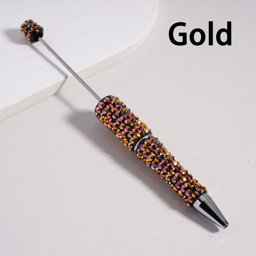 Beadable Pen with Multi-Color Shiny Rhinestones