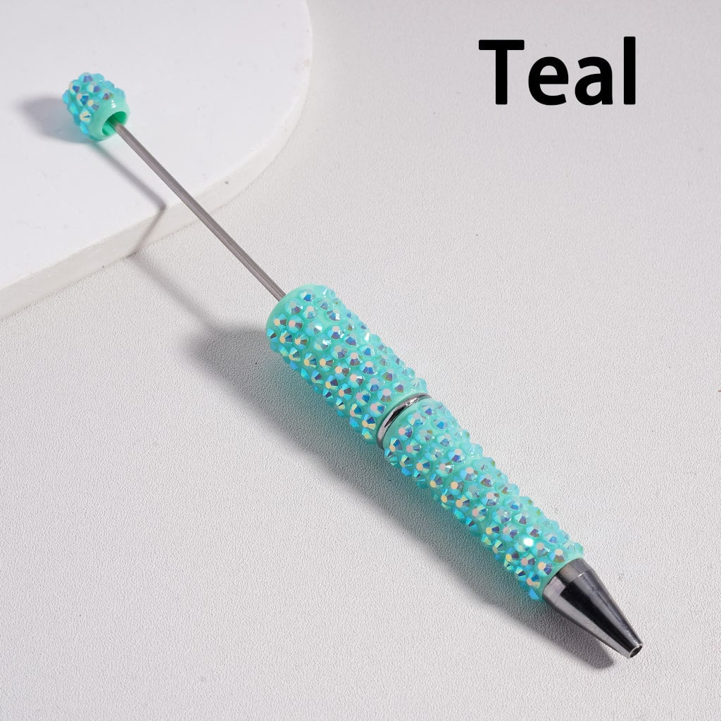 Beadable Pen with Multi-Color Shiny Rhinestones