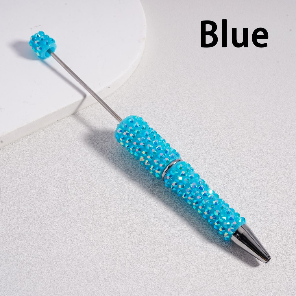 Beadable Pen with Multi-Color Shiny Rhinestones