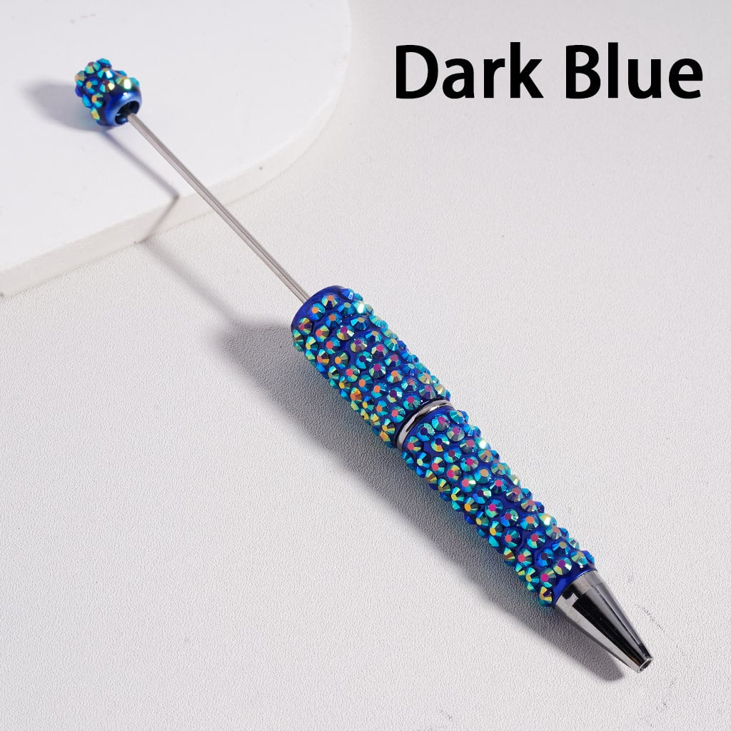 Beadable Pen with Multi-Color Shiny Rhinestones