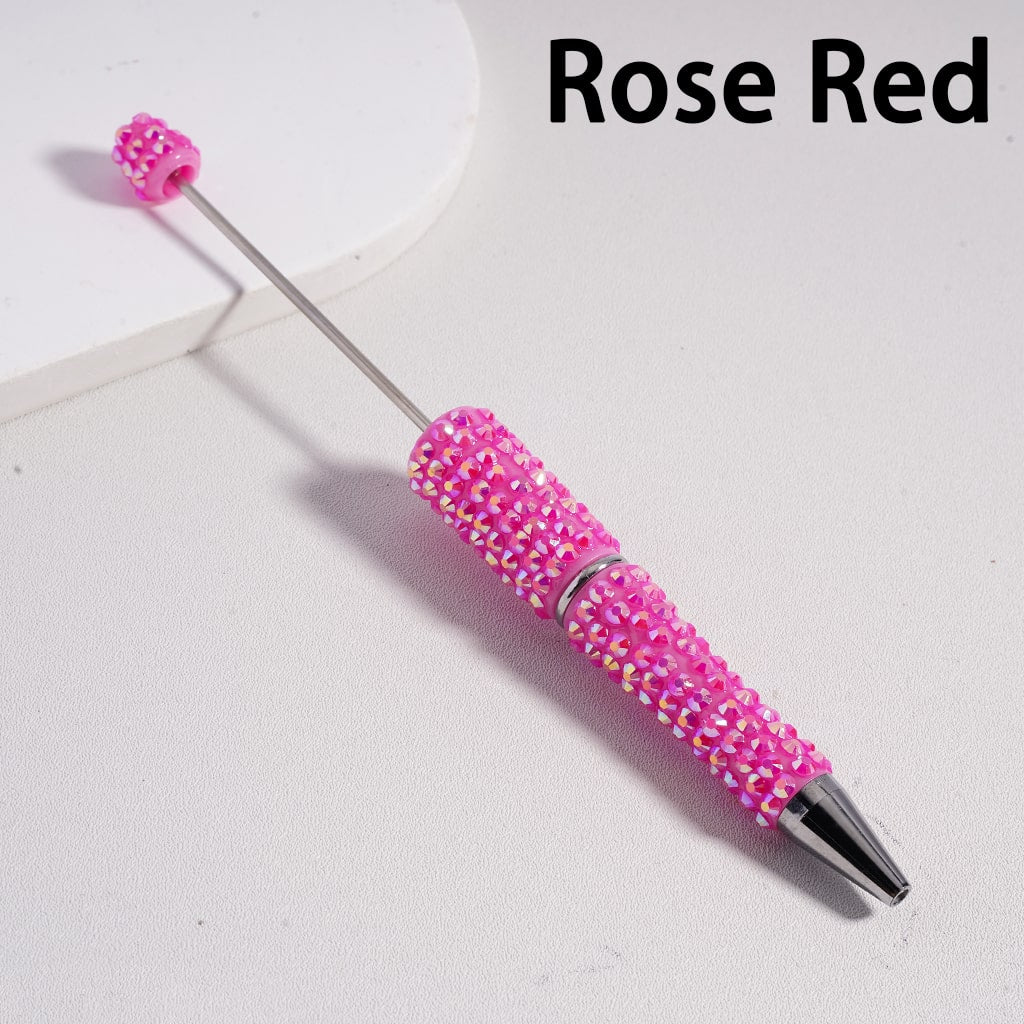 Beadable Pen with Multi-Color Shiny Rhinestones
