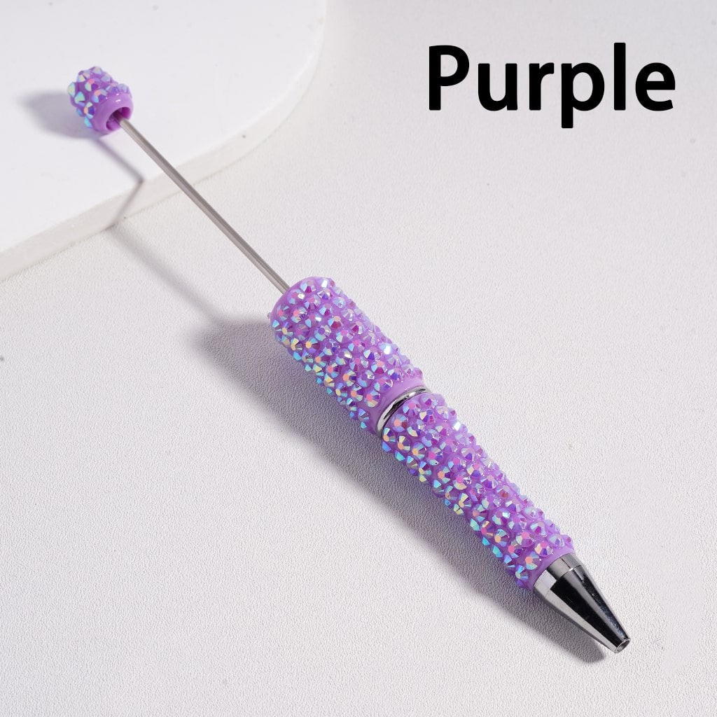 Beadable Pen with Multi-Color Shiny Rhinestones