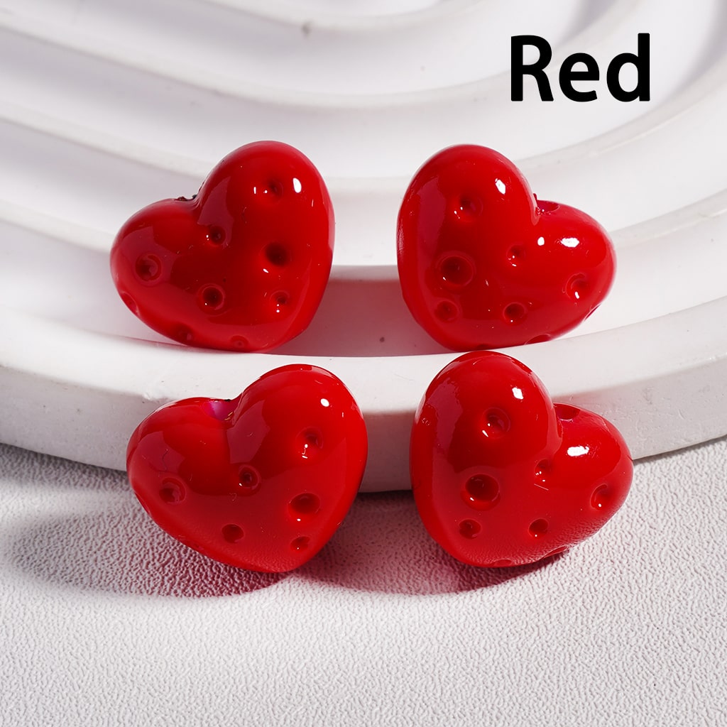 Acrylic Beads Heart Shape Cheese in Solid Color, 12*15MM (Single Color is available for 300pcs(Whole Bag) Only)