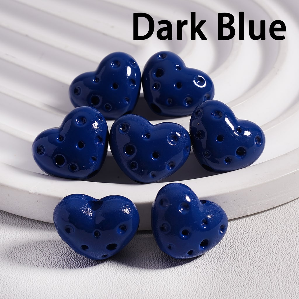 Acrylic Beads Heart Shape Cheese in Solid Color, 12*15MM (Single Color is available for 300pcs(Whole Bag) Only)
