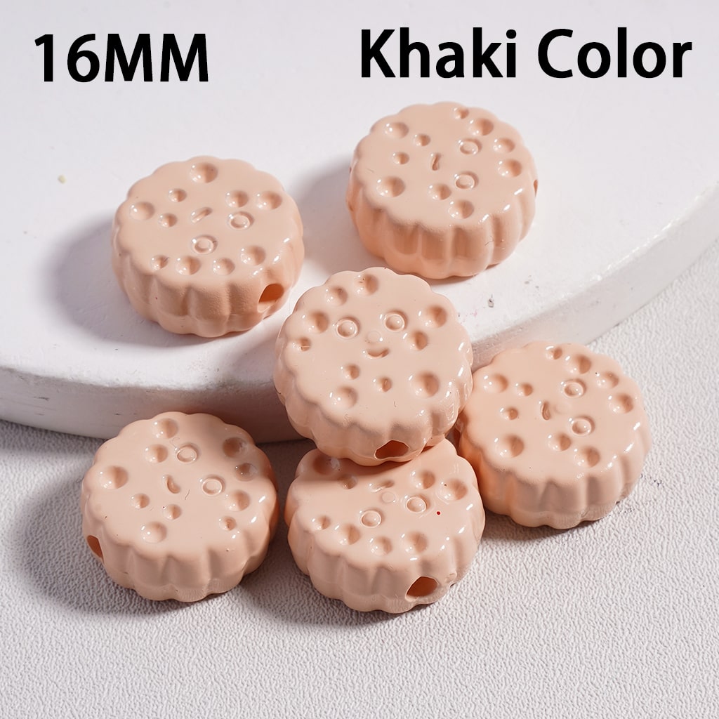 Acrylic Beads Smile Face Flat Round Cheese Cookie in Solid Color, 16MM (Single Color is available for 300pcs(Whole Bag) Only)