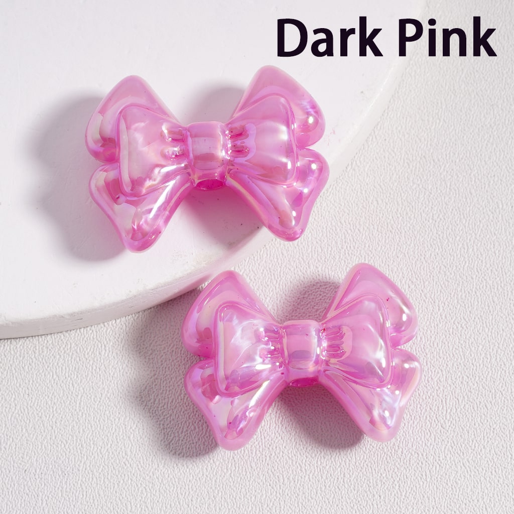 Acrylic Beads UV Coating Cute Bowknot Multi-Color, 21*27MM (Single Color is available for 200pcs(Whole Bag) Only)