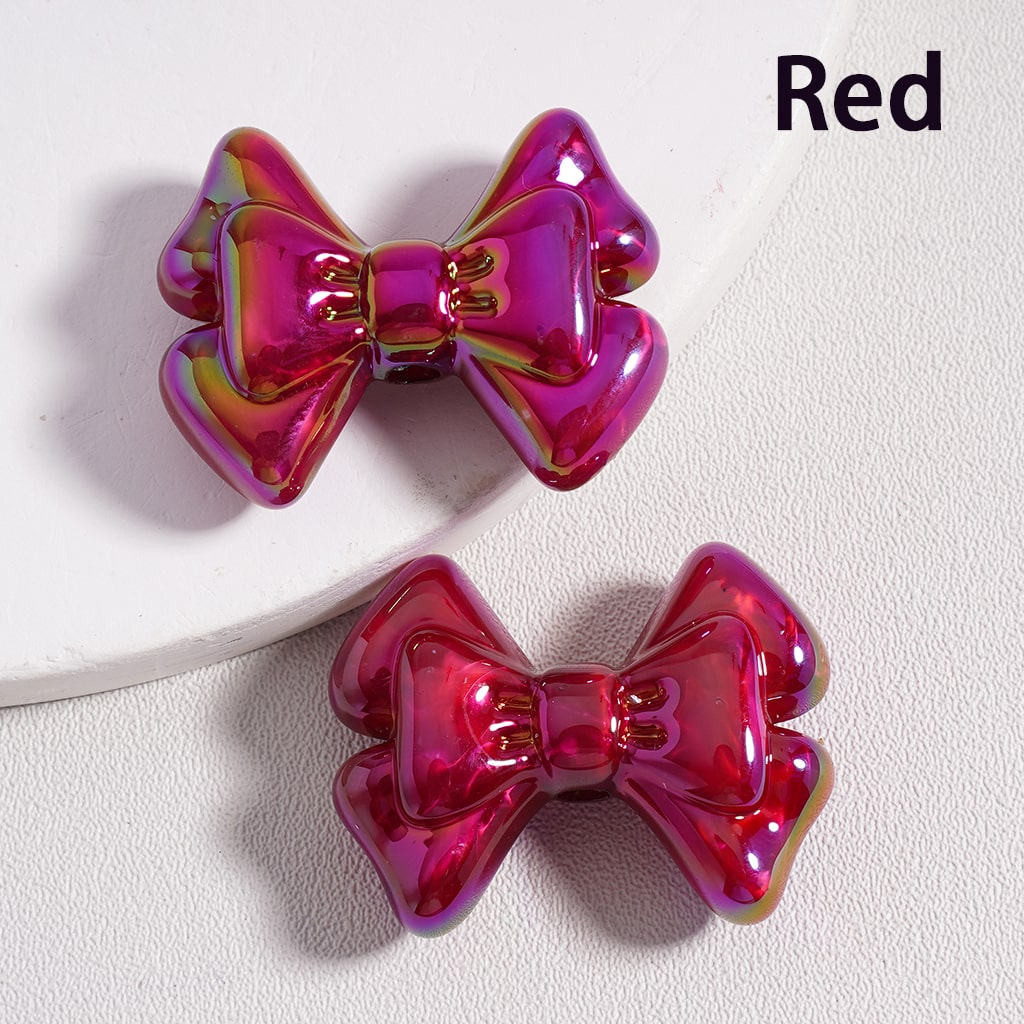 Acrylic Beads UV Coating Cute Bowknot Multi-Color, 21*27MM (Single Color is available for 200pcs(Whole Bag) Only)