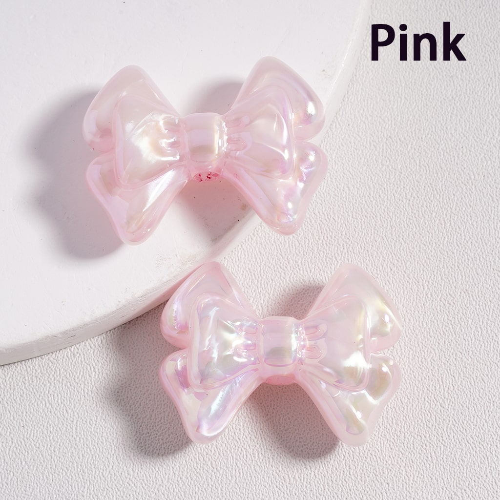 Acrylic Beads UV Coating Cute Bowknot Multi-Color, 21*27MM (Single Color is available for 200pcs(Whole Bag) Only)