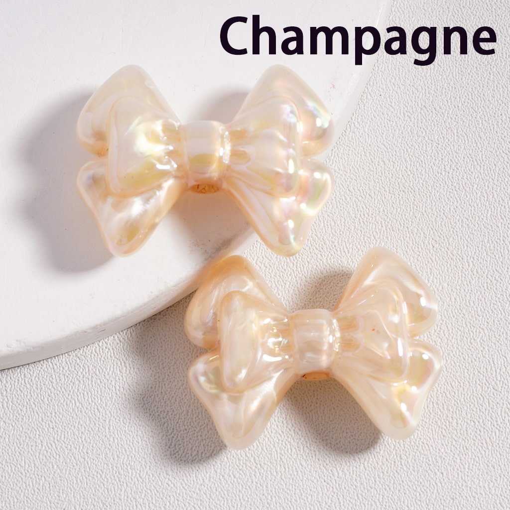 Acrylic Beads UV Coating Cute Bowknot Multi-Color, 21*27MM (Single Color is available for 200pcs(Whole Bag) Only)