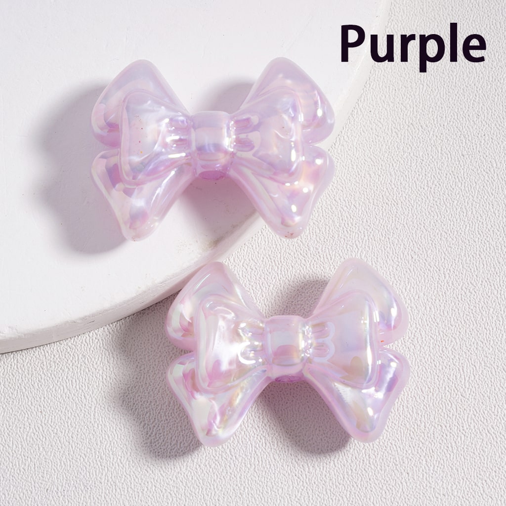 Acrylic Beads UV Coating Cute Bowknot Multi-Color, 21*27MM (Single Color is available for 200pcs(Whole Bag) Only)