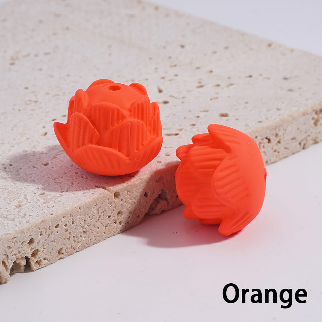 Acrylic Lotus Beads Matte Rubber Touch, Fluorescent Colors, 17*21MM, Multi-Color