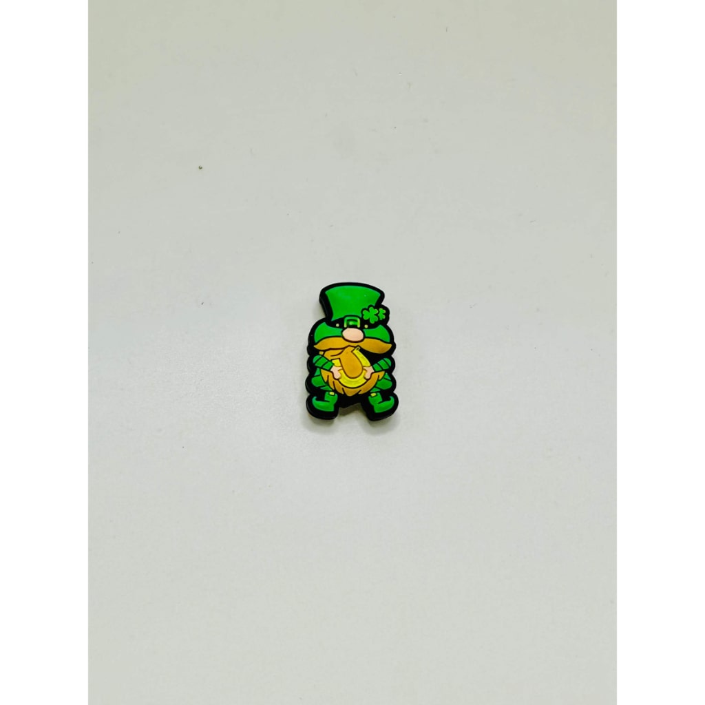 Gnome St Patrick's Day Irish Shamrock Clover Gold Horseshoe Silicone Focal Beads