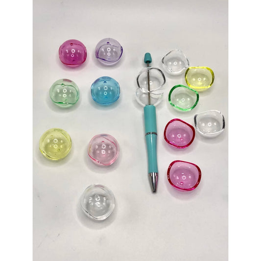 空のグローブボールアクリルビーズ詰め物、ランダムミックス、30mm、接着が必要です