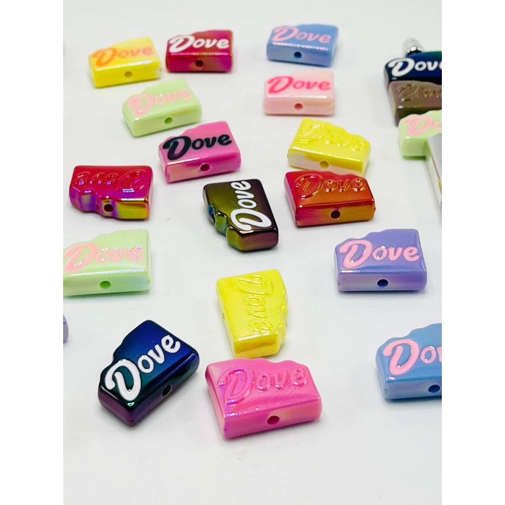 Dove Chocolate Acrylic Beads, 18mm by 24mm, WQ